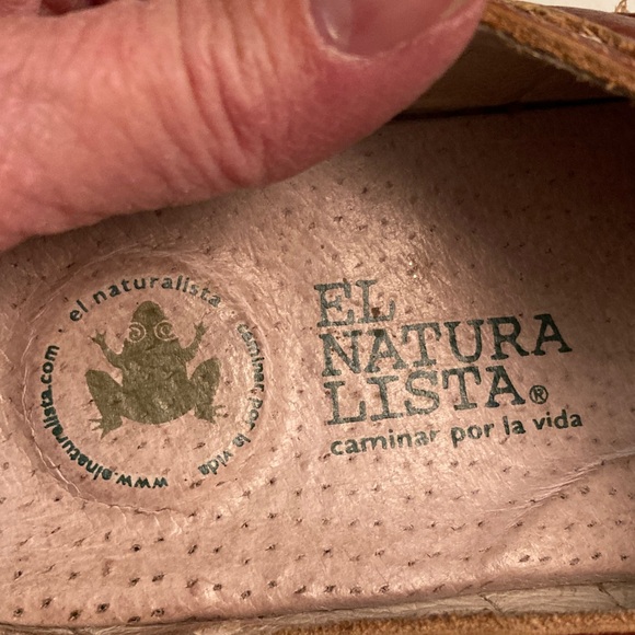 El Naturalista Brown Leather Mules with White Stitching - Picture 4 of 8